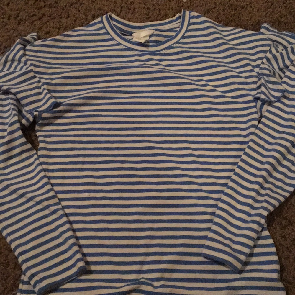Blue & white striped shirt long sleeve from h&m